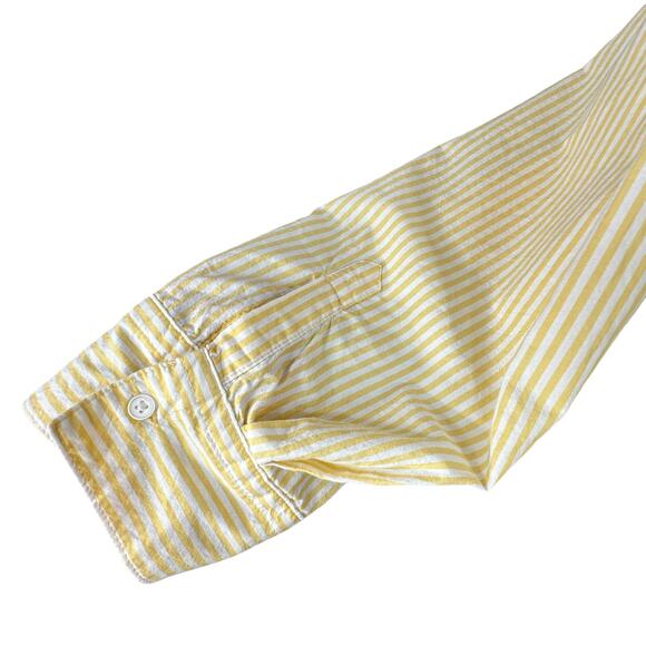 Old Navy X-Large Boyfriend Shirt Top Button-Up Striped Long Sleeve Pocket Collar - Picture 3 of 10